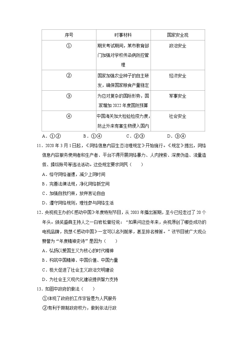 2023年江苏省泰州市泰兴市西城初中教育集团中考道德与法治模拟试卷（3月份）（无答案）03