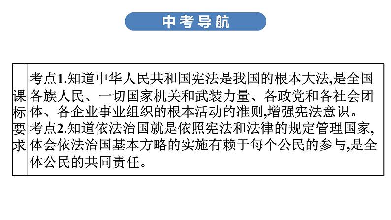 中考道德与法治总复习第四节　宪法至上　依法治国课件第3页