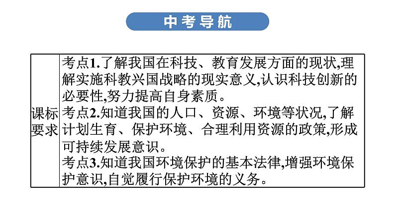 中考道德与法治总复习第一节　基本国策　发展战略课件第3页