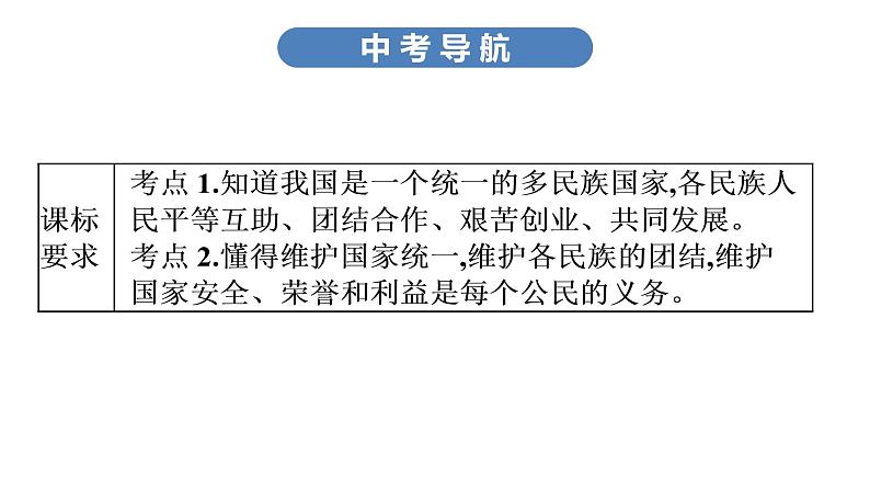 中考道德与法治总复习第三节　民族团结　国家统一课件第3页