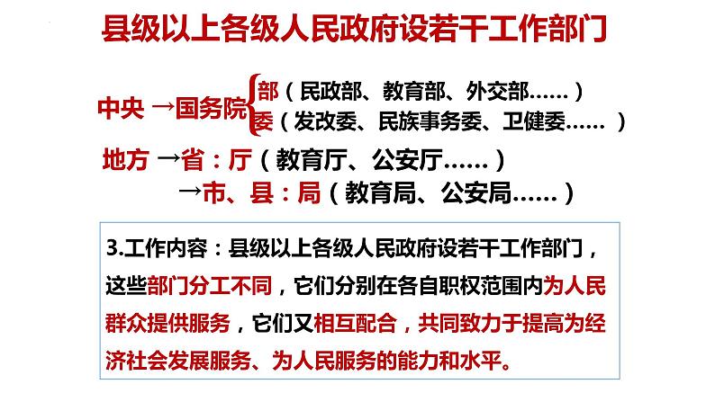 2022-2023学年部编版道德与法治八年级下册6.3 国家行政机关 课件第8页