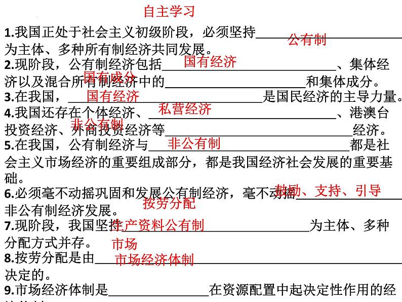 2022-2023学年部编版道德与法治八年级下册5.3 基本经济制度 课件03