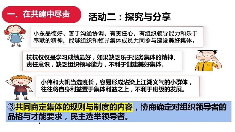 2023年部编版道德与法治七年级下册8.2 我与集体共成长 课件08