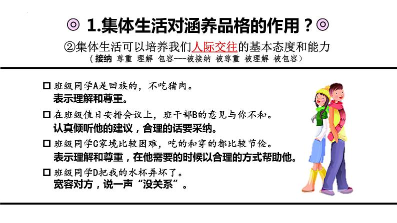 2023年部编版道德与法治七年级下册  6.2 集体生活成就我  课件第6页