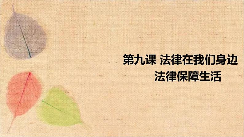 部编版道德与法治七年级下册 9.2法律保障生活 课件第1页