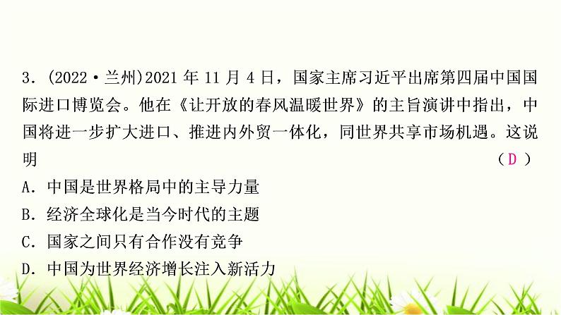 中考道德与法治复习重难点强化训练（九）作业课件第4页