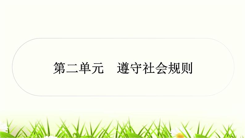 中考道德与法治复习八年级上册第二单元遵守社会规则作业课件第1页