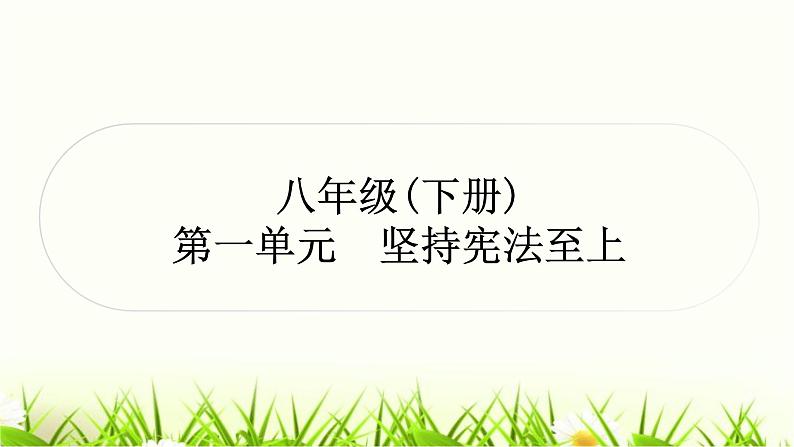 中考道德与法治复习八年级下册第一单元坚持宪法至上作业课件第1页