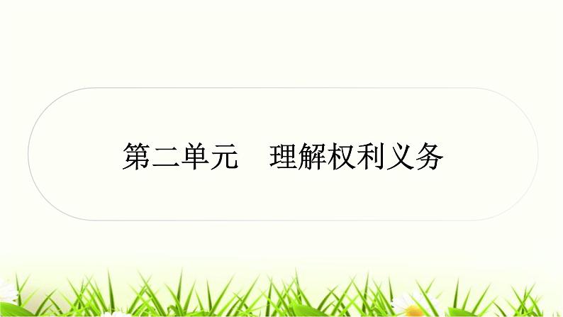 中考道德与法治复习八年级下册第二单元理解权利义务作业课件第1页