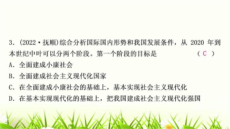 中考道德与法治复习九年级上册第四单元和谐与梦想第八课中国人中国梦作业课件第4页