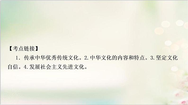 中考道德与法治复习专题六传承中华文化弘扬民族精神教学课件第7页