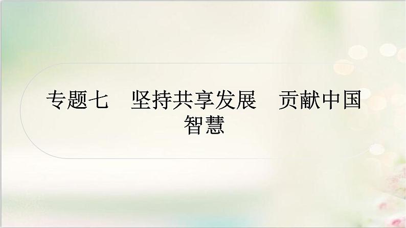 中考道德与法治复习专题七坚持共享发展贡献中国智慧教学课件第1页