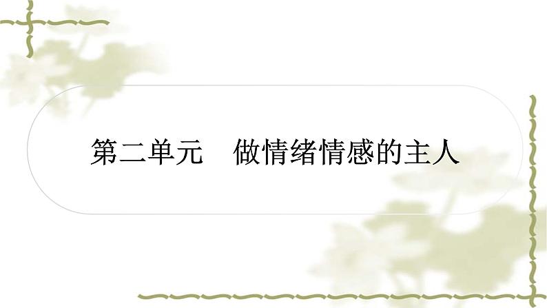 中考道德与法治复习七年级下册第二单元做情绪情感的主人教学课件第1页