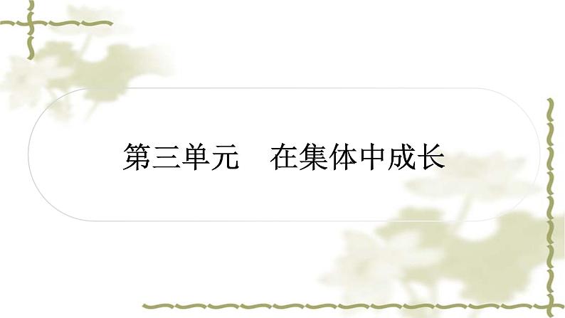 中考道德与法治复习七年级下册第三单元在集体中成长教学课件第1页