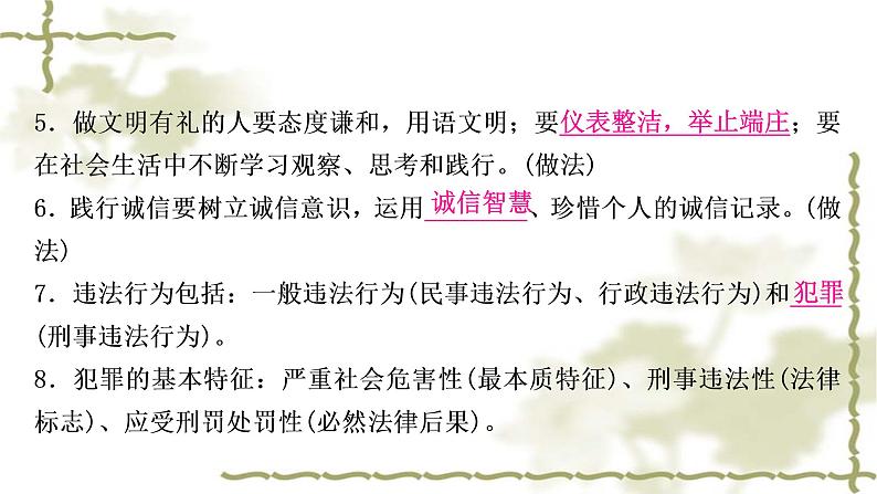 中考道德与法治复习八年级上册第二单元遵守社会规则教学课件03