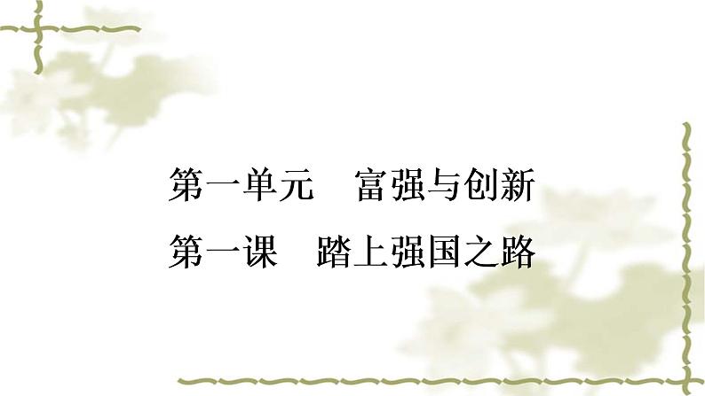 中考道德与法治复习九年级上册第一单元富强与创新第一课踏上强国之路教学课件04