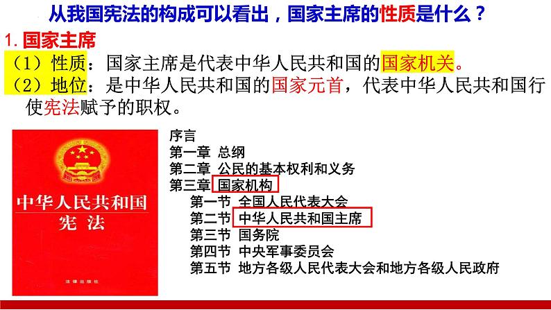 6.2 中华人民共和国主席 课件-2022-2023学年部编版道德与法治八年级下册 (1)第2页