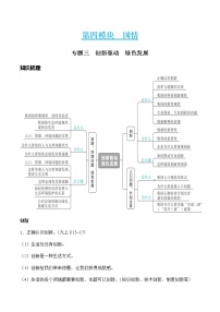 中考道德与法治二轮复习知识梳理与检测 创新驱动　绿色发展（教师版 ）