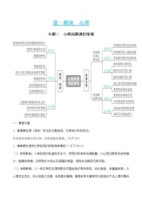 中考道德与法治二轮复习知识梳理与检测 心理问题　调控情绪（教师版）