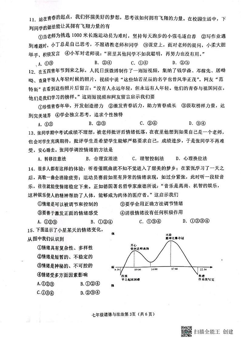 山东省临沂市沂水县2022-2023学年七年级下学期期中考试道德与法治试题+03