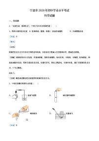 浙江省宁波市2020年中考科学试题（教师版）