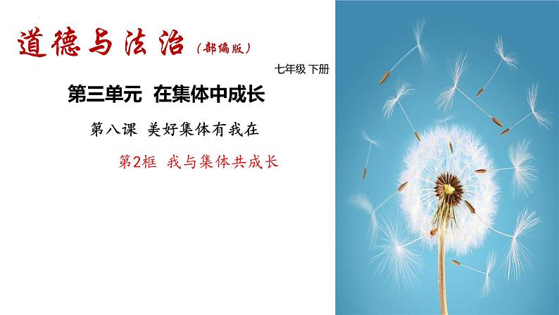 8.2 我与集体共成长  七年级下册2023第1页