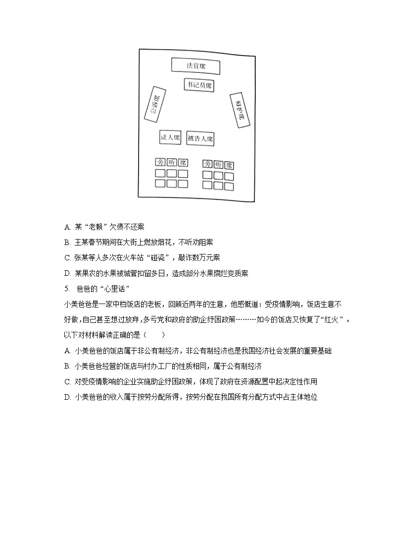 2023年山西省晋城市阳城县中考一模道德与法治试卷（含答案）02