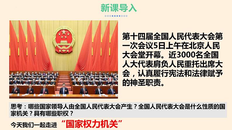 6.1 国家权力机关 课件-2022-2023学年部编版道德与法治八年级下册 (1)第1页