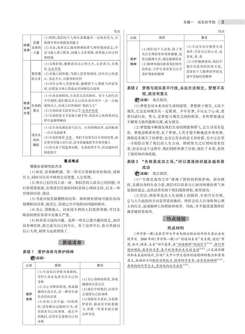 中考道德与法治总复习专题知识要点第3页