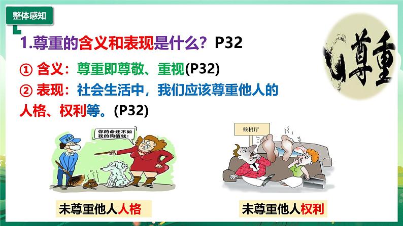 部编版8上道德与法治第四课第一框《尊重他人 》课件+教案07