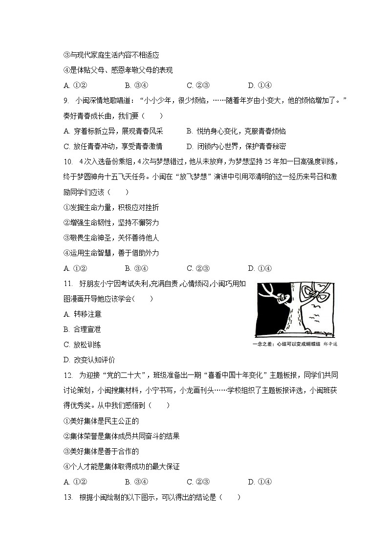 2023年福建省泉州市石狮市中考道德与法治一模试卷（含解析）03