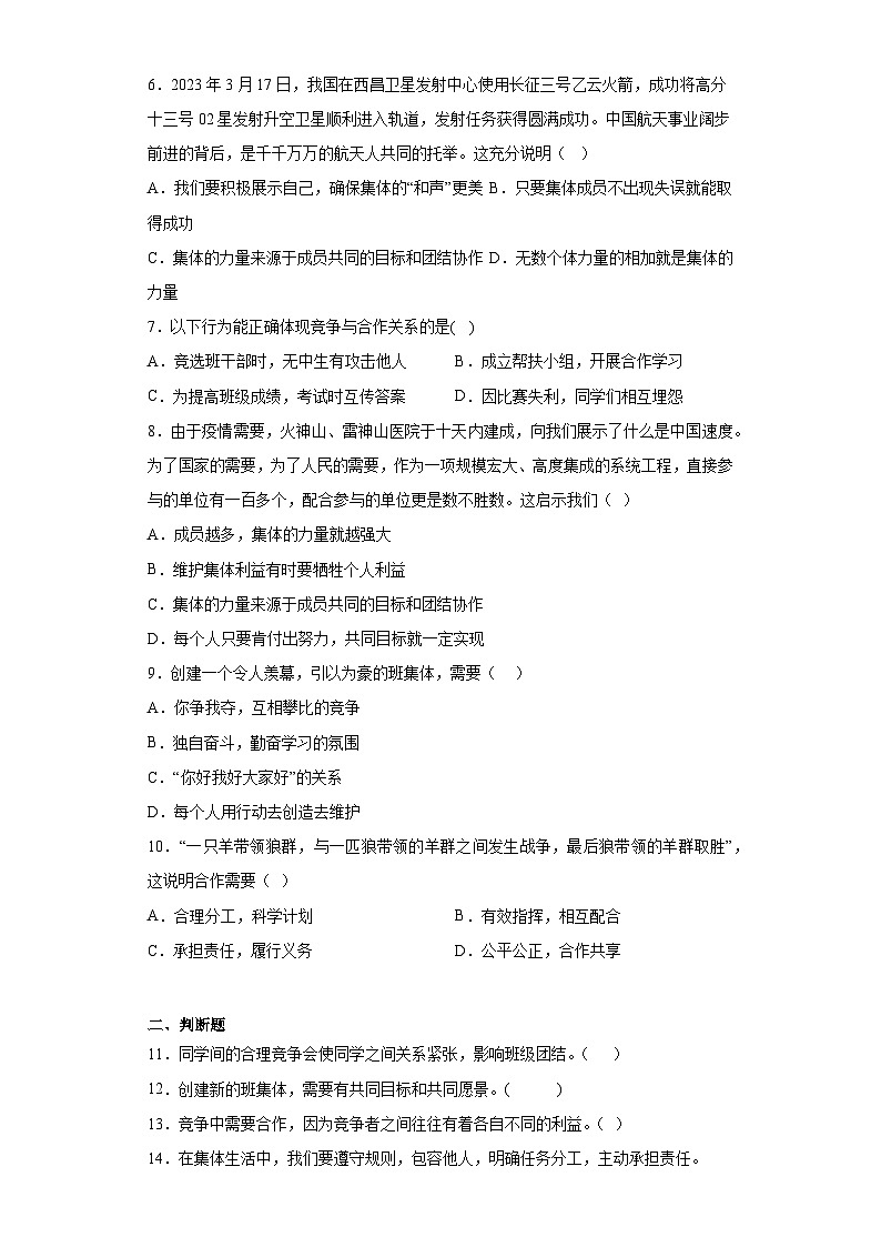 8.美好集体有我在同步练习部编版道德与法治七年级下册02