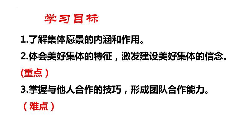 2022-2023学年部编版道德与法治七年级下册8.1 憧憬美好集体 课件02