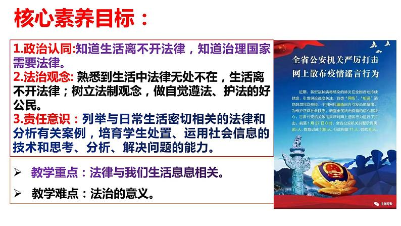 2022-2023学年部编版道德与法治七年级下册9.1 生活需要法律 课件第2页