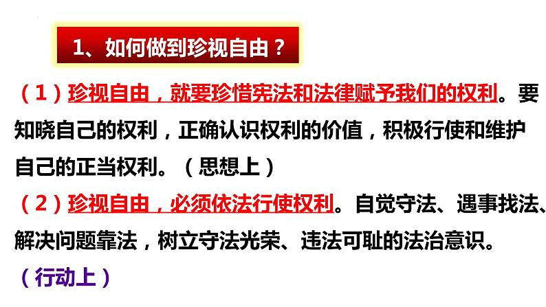 2022-2023学年部编版道德与法治八年级下册7.2自由平等的追求 课件第8页