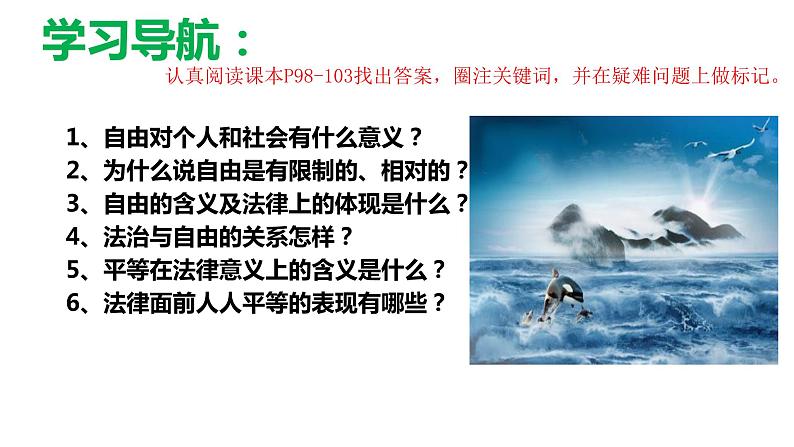 2022-2023学年部编版道德与法治八年级下册7.1 自由平等的真谛 课件第3页