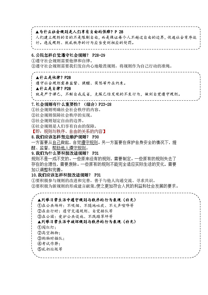 【期末复习】八上第二单元 遵守社会规则——初中道德与法治单元知识点梳理（部编版）02