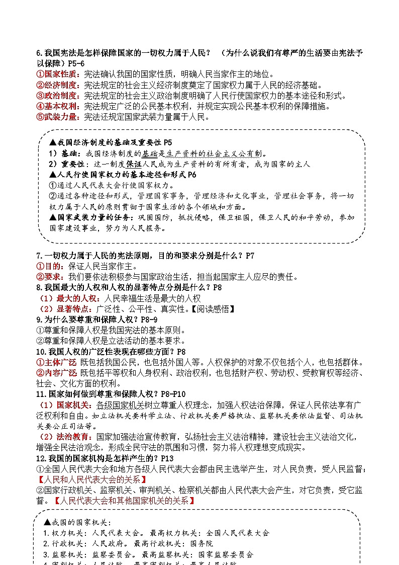 【期末复习】八下第一单元 坚持宪法至上——初中道德与法治单元知识点梳理（部编版）02
