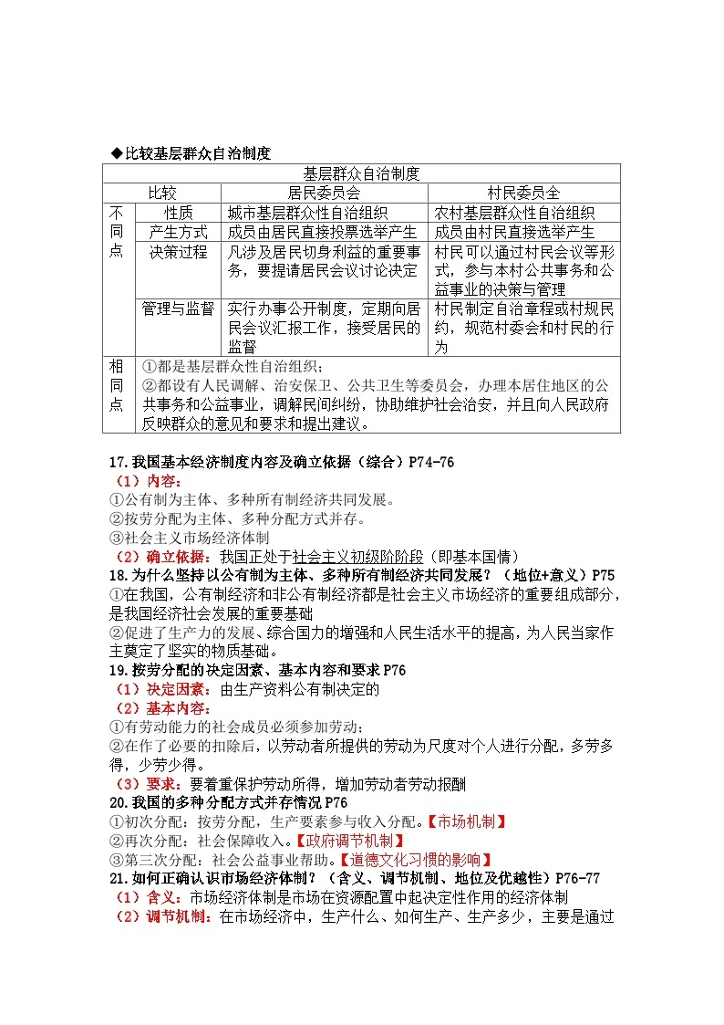 【期末复习】八下第三单元 人民当家作主——初中道德与法治单元知识点梳理（部编版）03