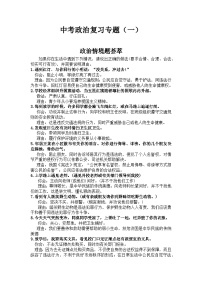 初三中考【政治】精品复习技巧知识点专题