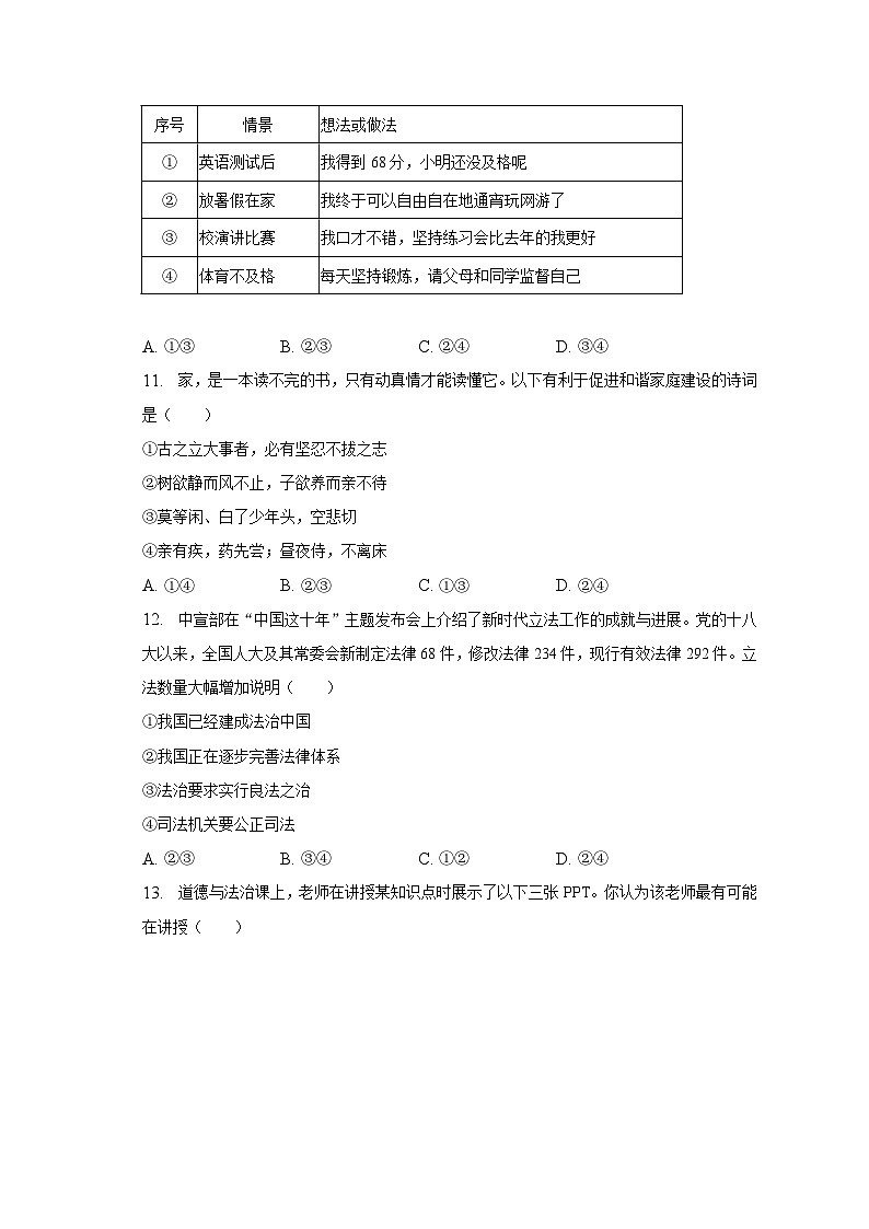 2023年山东省济南市莱芜区中考道德与法治二模试卷-普通用卷03
