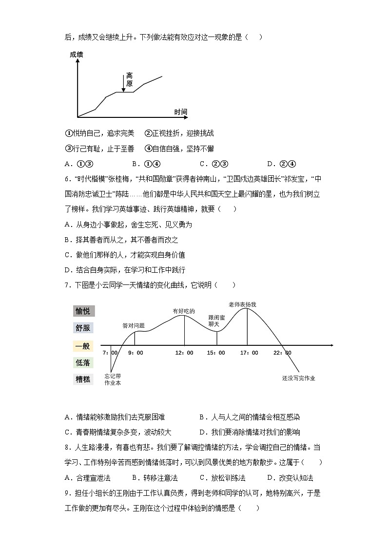 期末复习卷-2022-2023学年部编版道德与法治七年级下册02