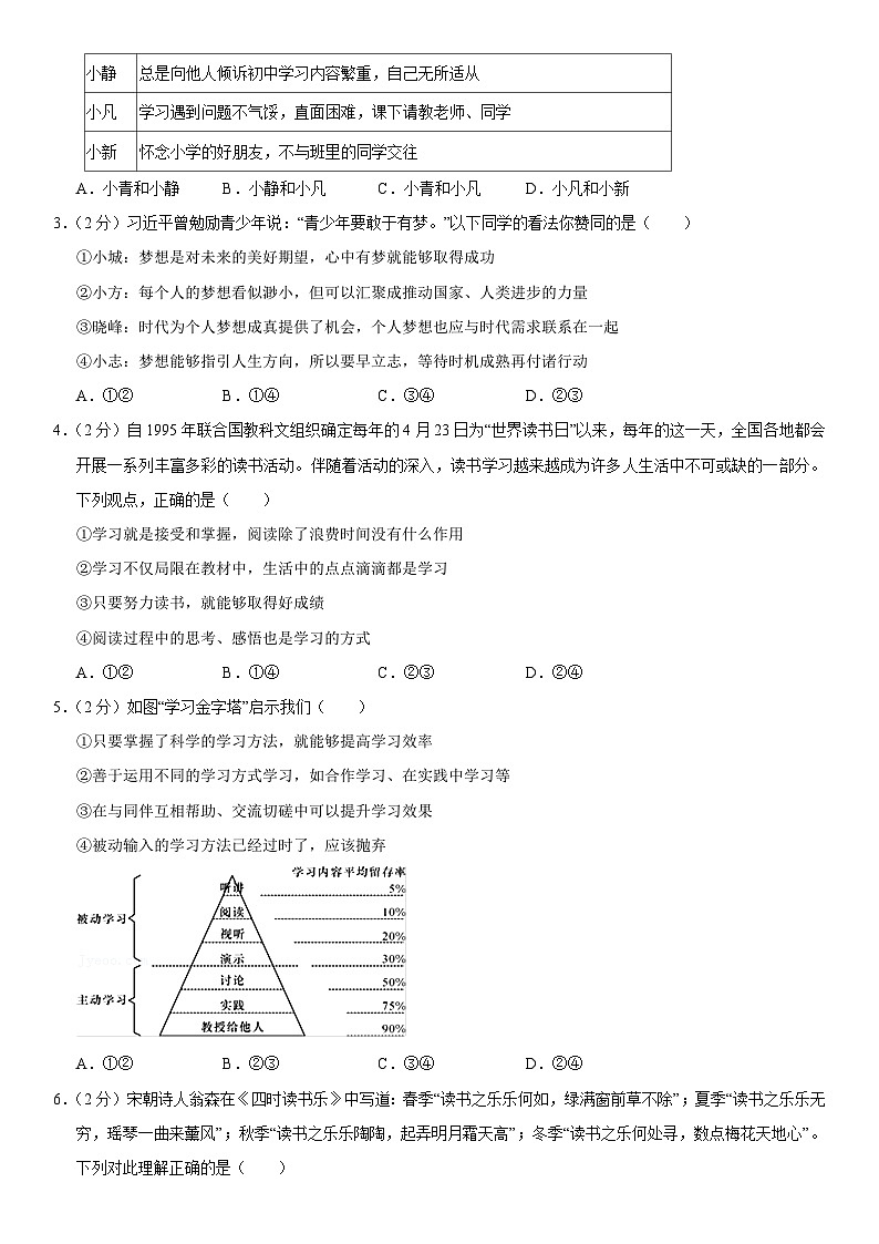 2021北京二中初一（上）期中道德与法治（教师版）第2页