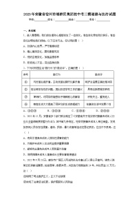 2023年安徽省宿州市埇桥区集团校中考三模道德与法治试题（含解析）