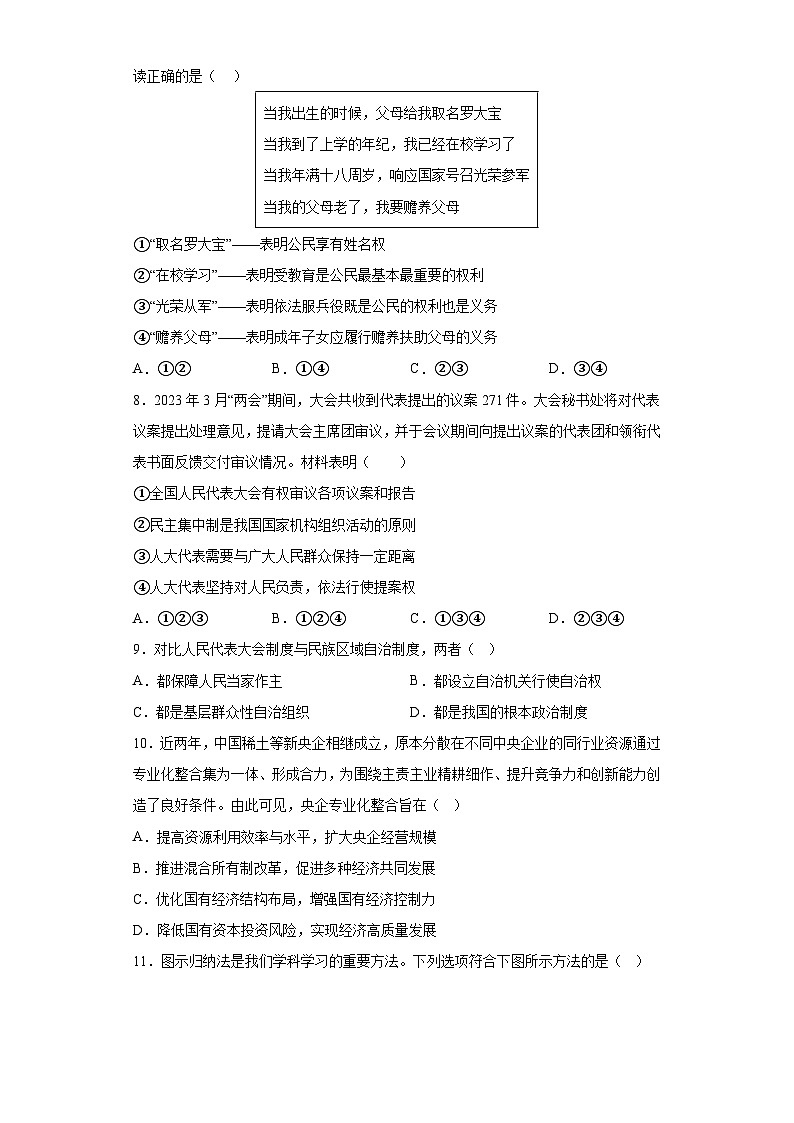 期末全册复习练习卷-2022-2023学年部编版道德与法治八年级下册第2页