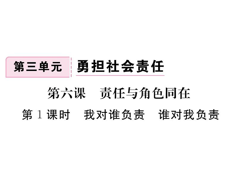 八年级道德与法治6.1 我对谁负责 谁对我负责 （共27张PPT）ppt课件第1页