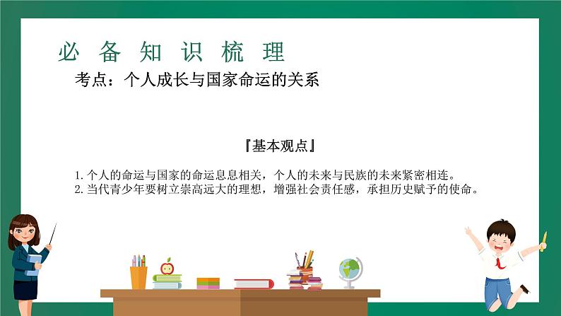 2023中考解读 道德与法治 第二十四课时 走向未来的少年 肩负时代新使命课件PPT第3页