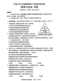 四川省泸州市泸县2022-2023学年八年级下学期6月期末道德与法治试题