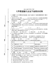 江西省鹰潭市余江区2022-2023学年七年级下学期6月期末道德与法治试题