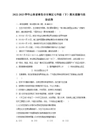 2022-2023学年山东省青岛市市南区七年级（下）期末道德与法治试卷（含解析）